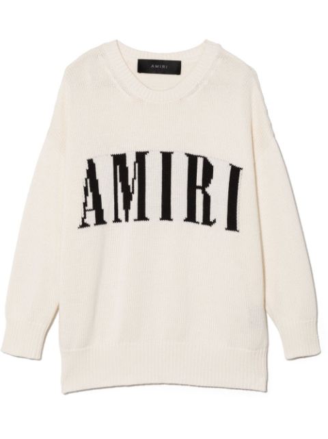 AMIRI KIDS logo print crew neck sweatshirt