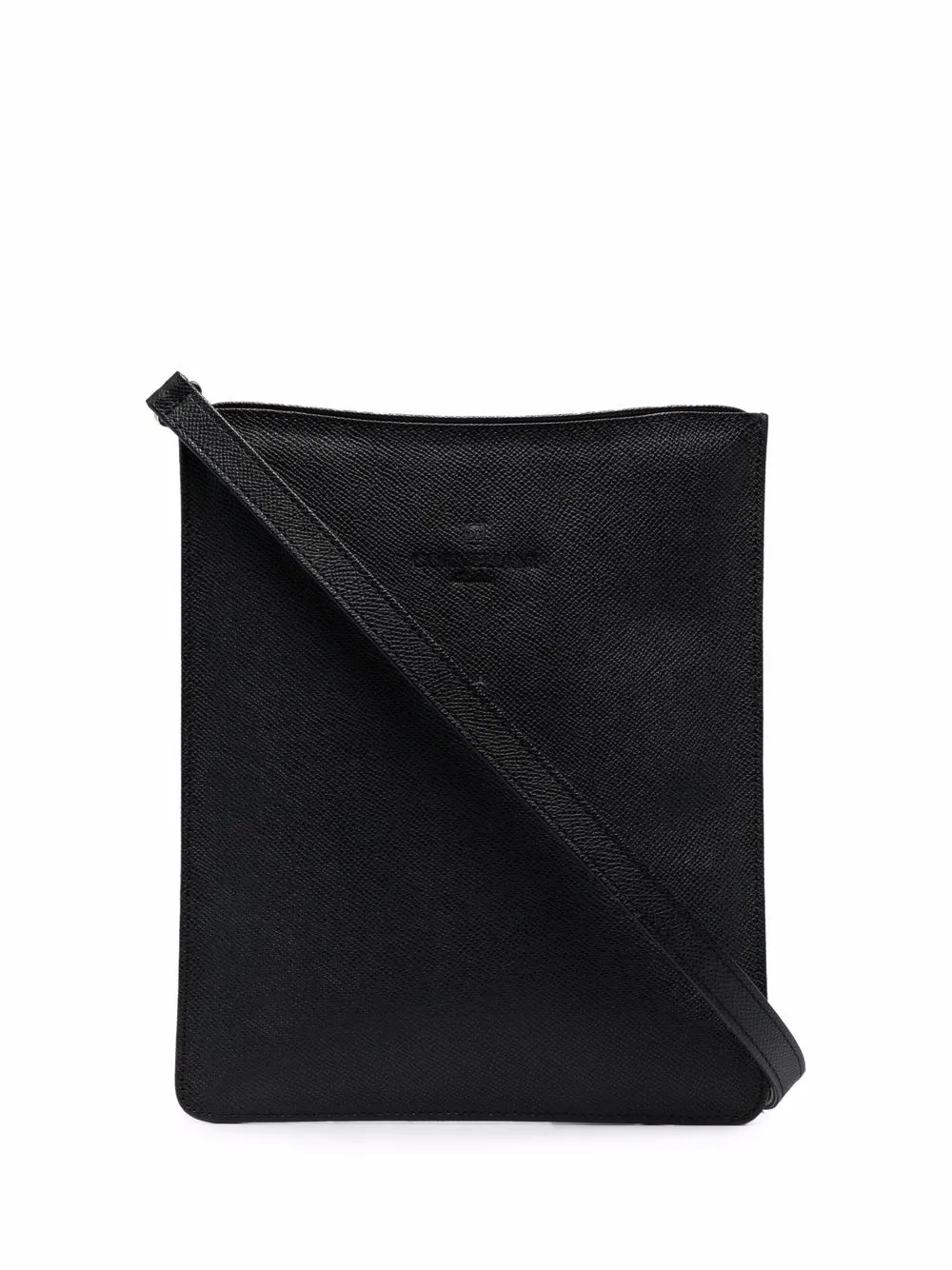 

Corneliani debossed-logo leather laptop bag - Black