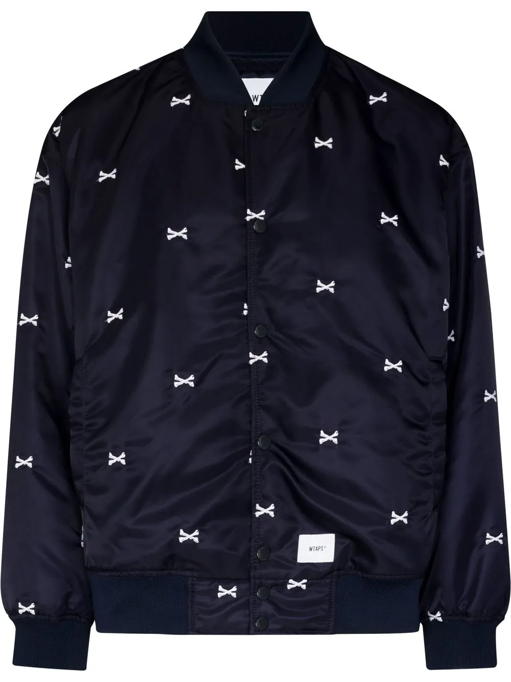 

WTAPS logo-patch embroidered bomber jacket - Blue