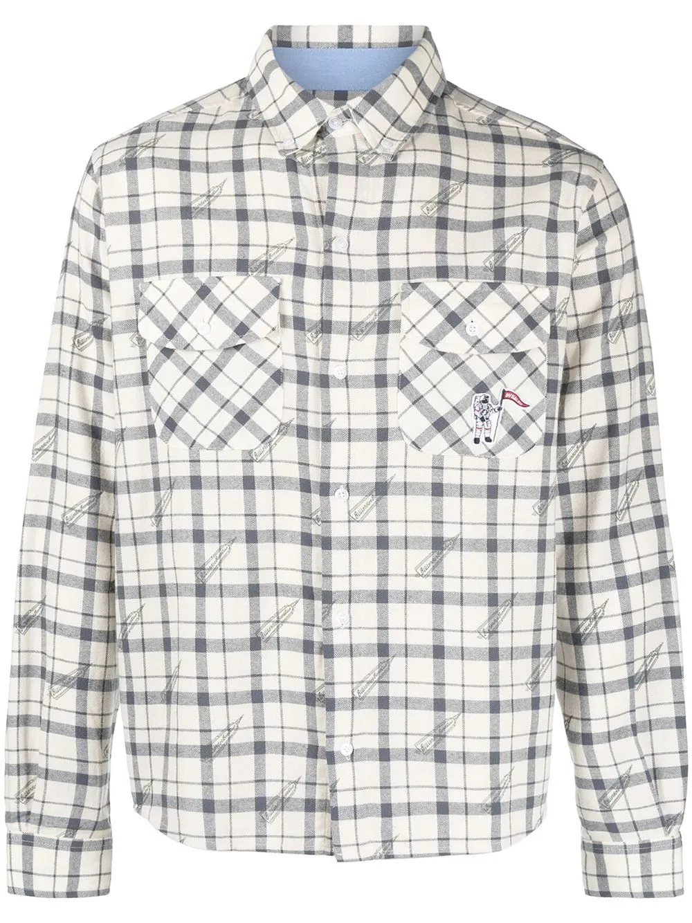 

Billionaire Boys Club checked long-sleeve shirt - White