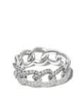 SHAY 18kt white gold diamond link ring - Silver