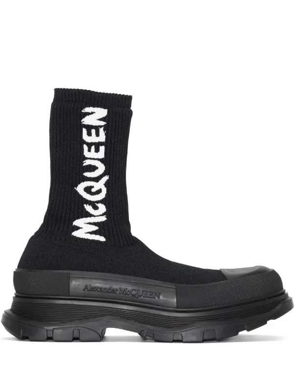 Alexander McQueen Tread sock style Boots Farfetch