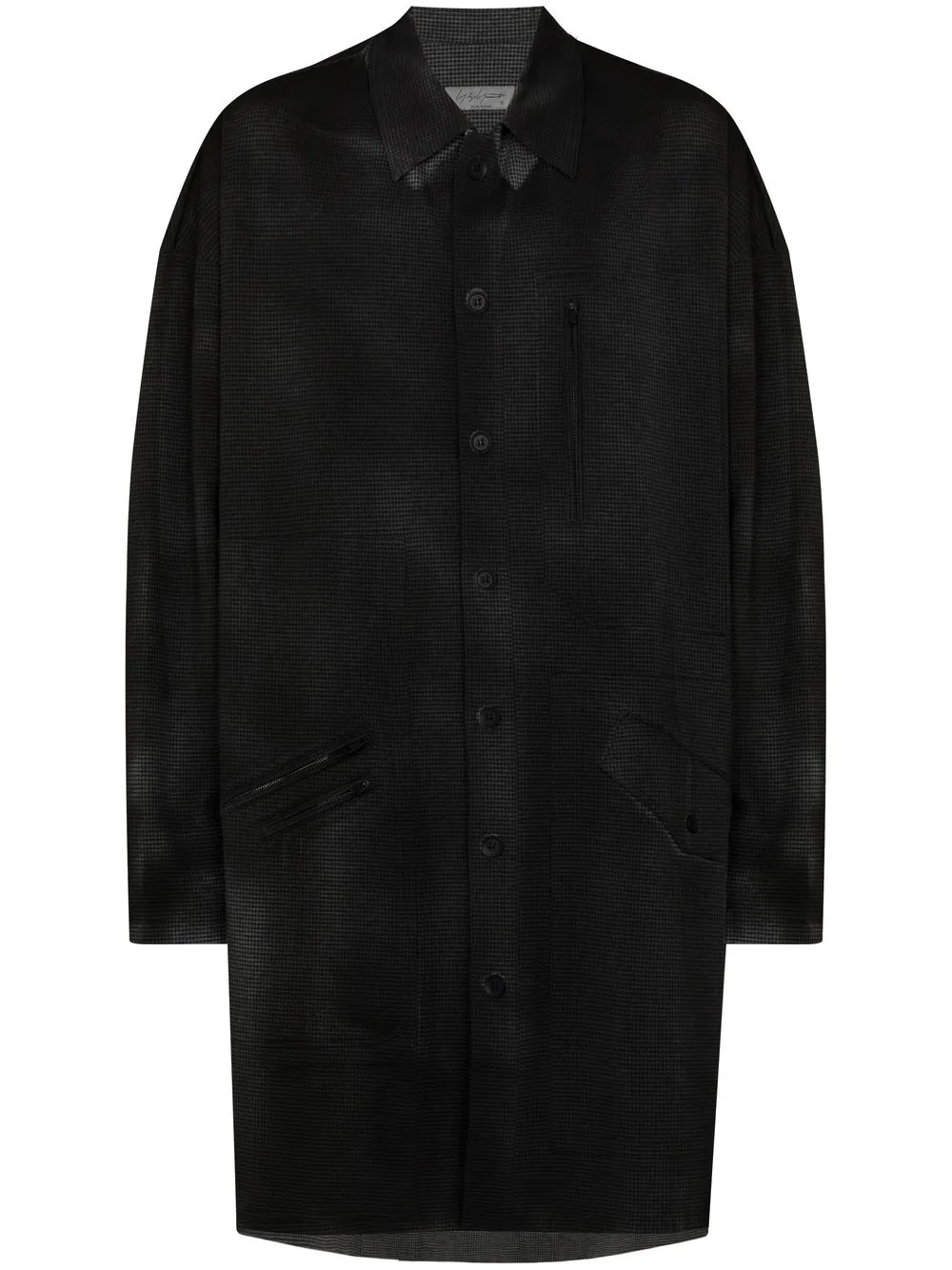 

Yohji Yamamoto single-breasted swing overcoat - Grey