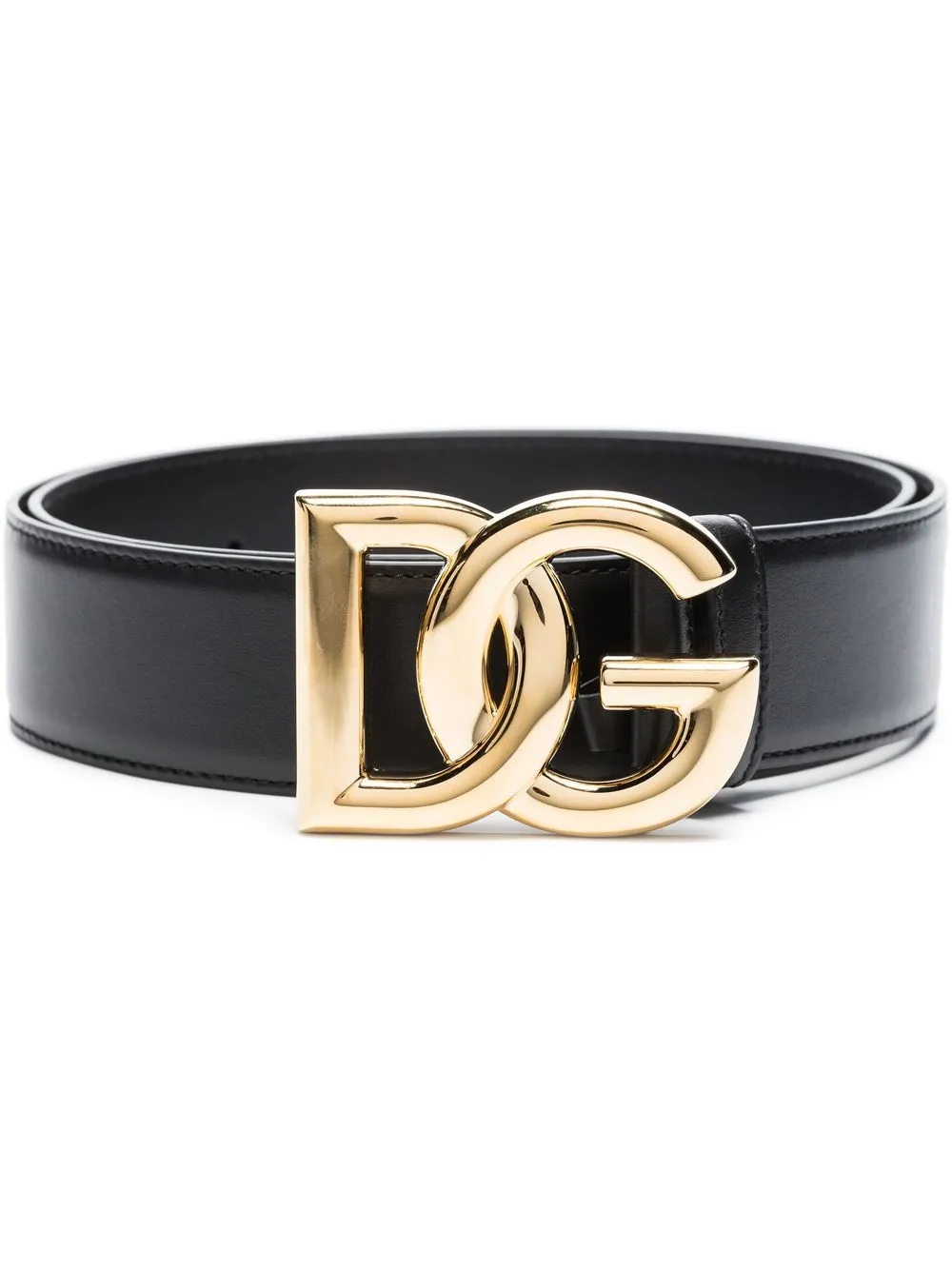 Shop Dolce & Gabbana Dg-logo Leather Belt In Schwarz