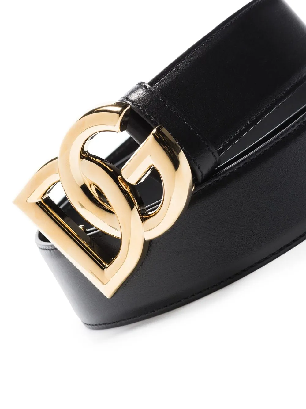 Shop Dolce & Gabbana Dg-logo Leather Belt In Schwarz