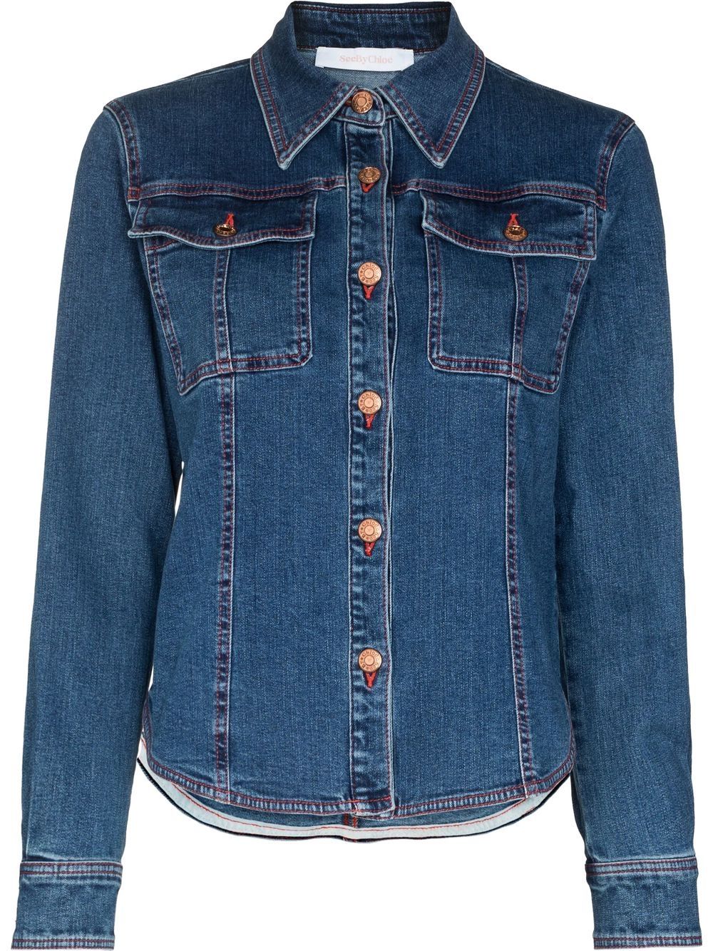 

See by Chloé flap pockets denim shirt - Blue