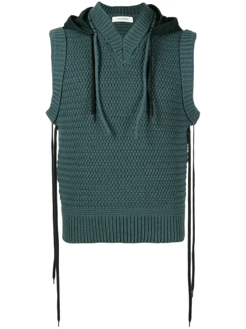 Craig Green chunky knitted sleeveless hoodie
