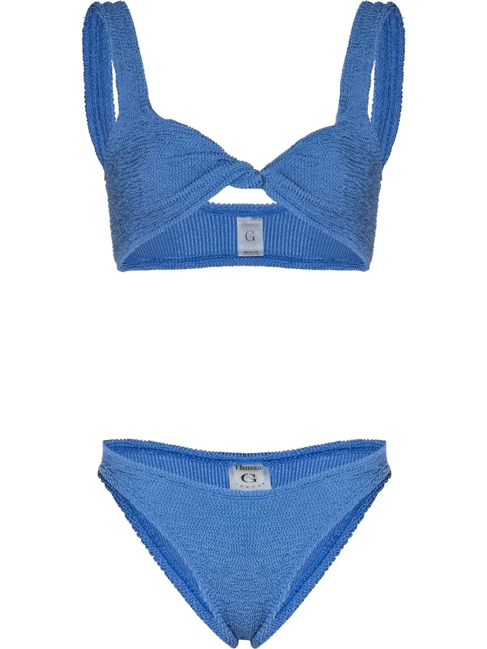 

Hunza G twist-detail textured-finish bikini - Blue