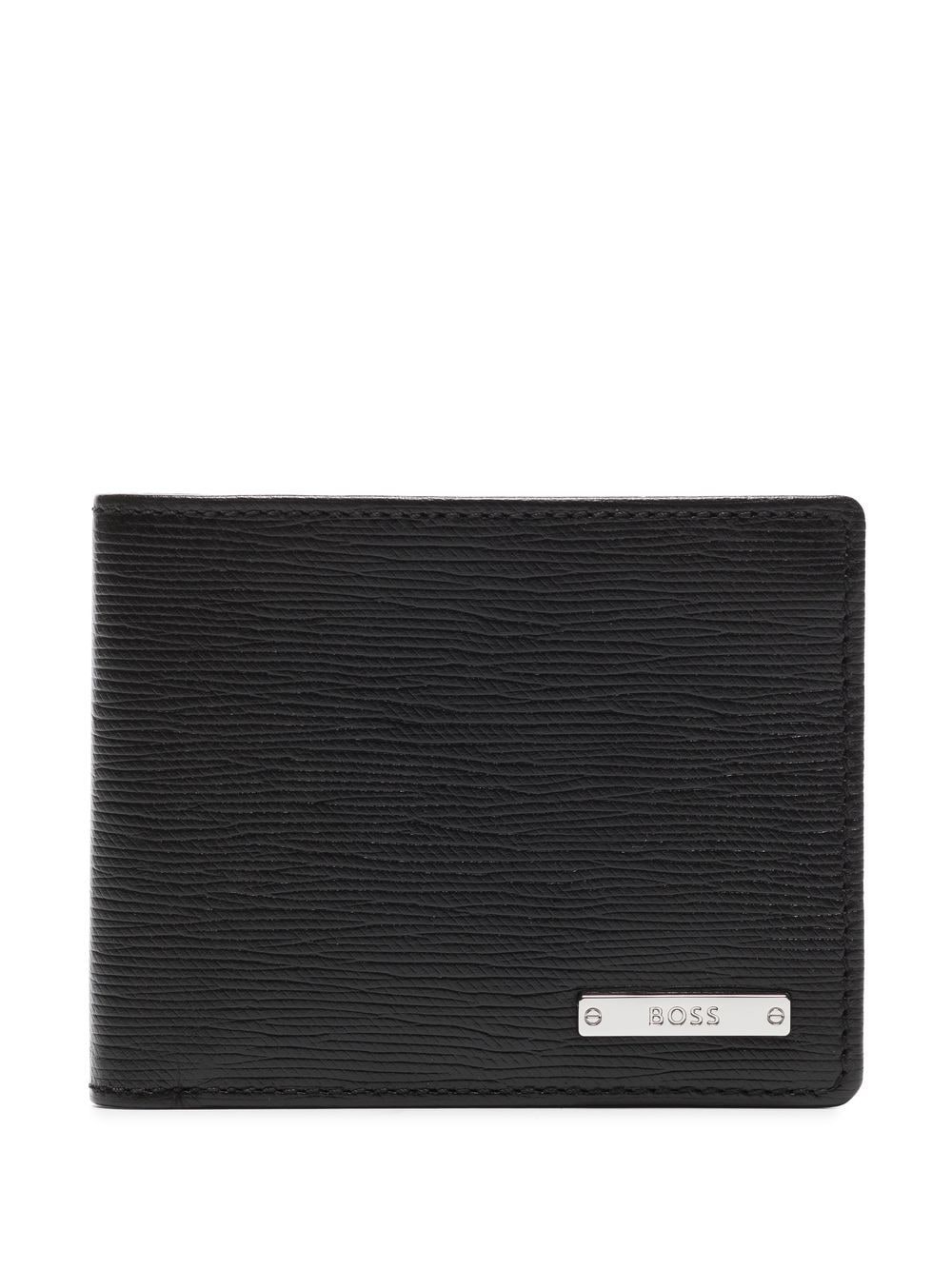 logo-plaque leather wallet