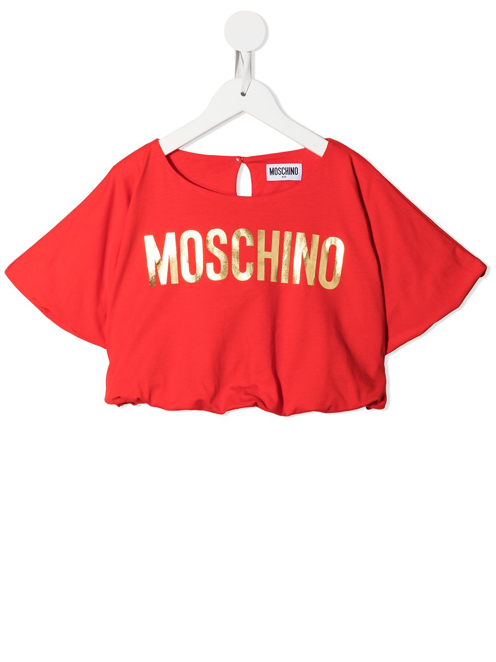 фото Moschino kids укороченная футболка с логотипом