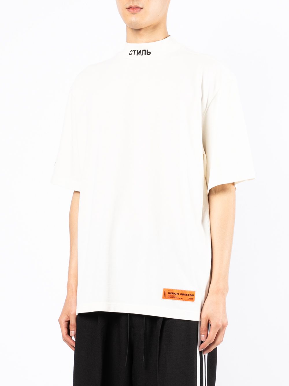 фото Heron preston logo-patch mock-neck t-shirt