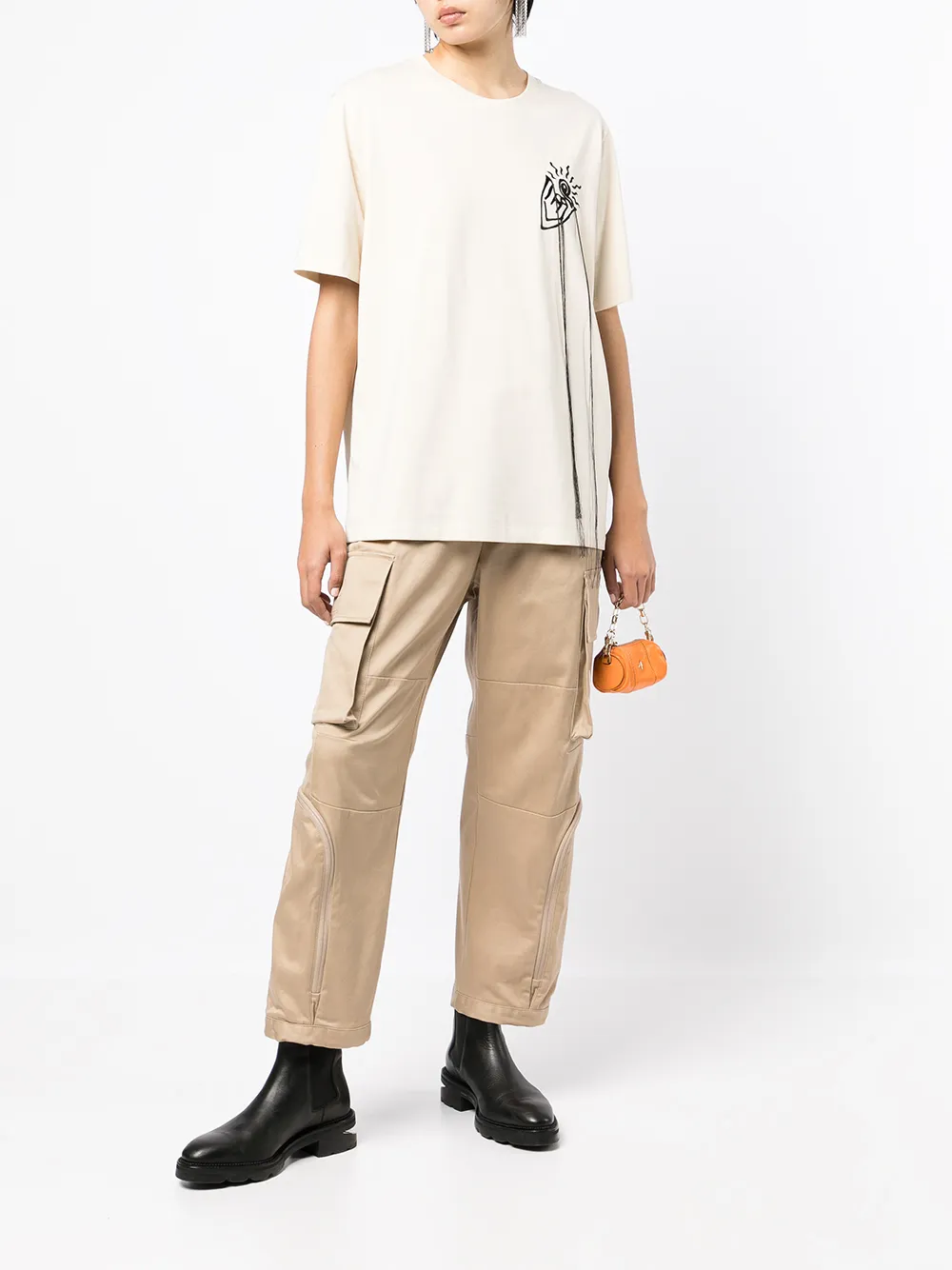 Ports V T Shirt Mit Grafischem Print   Weiß 