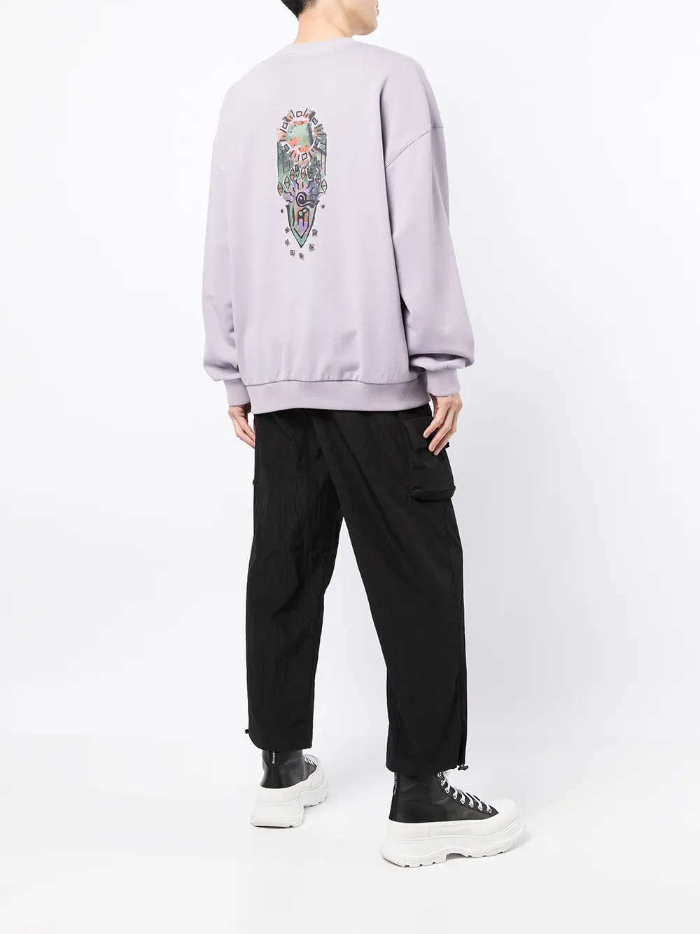 Ports V Sweater met ronde hals - Paars