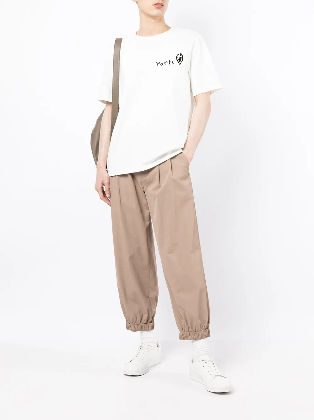 Ports V T-shirt met logoprint - Wit