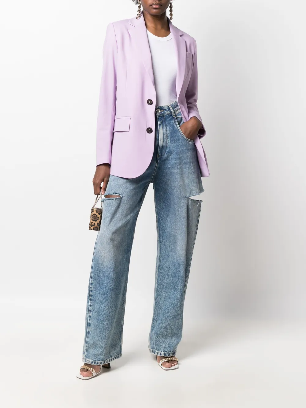 Dsquared2 Blazer met enkele rij knopen - Paars