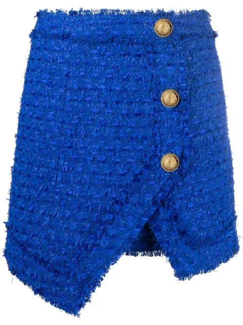 Balmain textured-tweed mini skirt