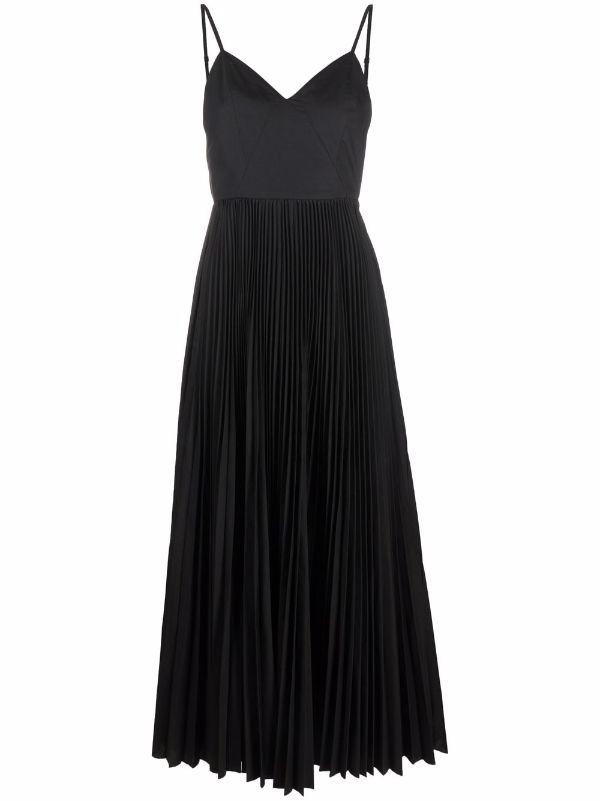 sleeveless pleated midi dress