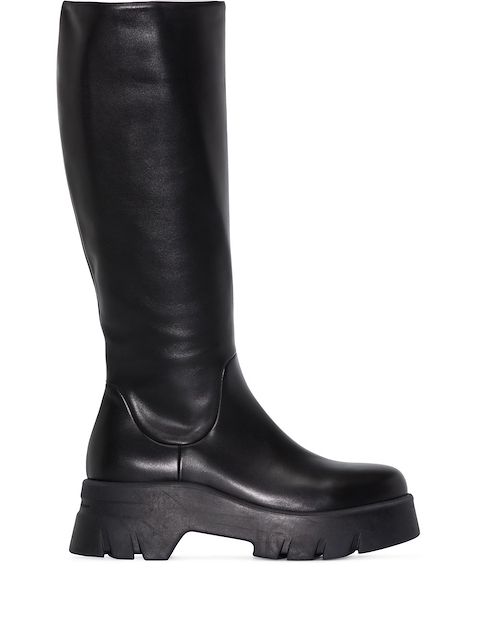 Gianvito Rossi polished-finish ridged-sole boots