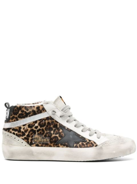 Golden Goose Mid Star leopard print sneakers