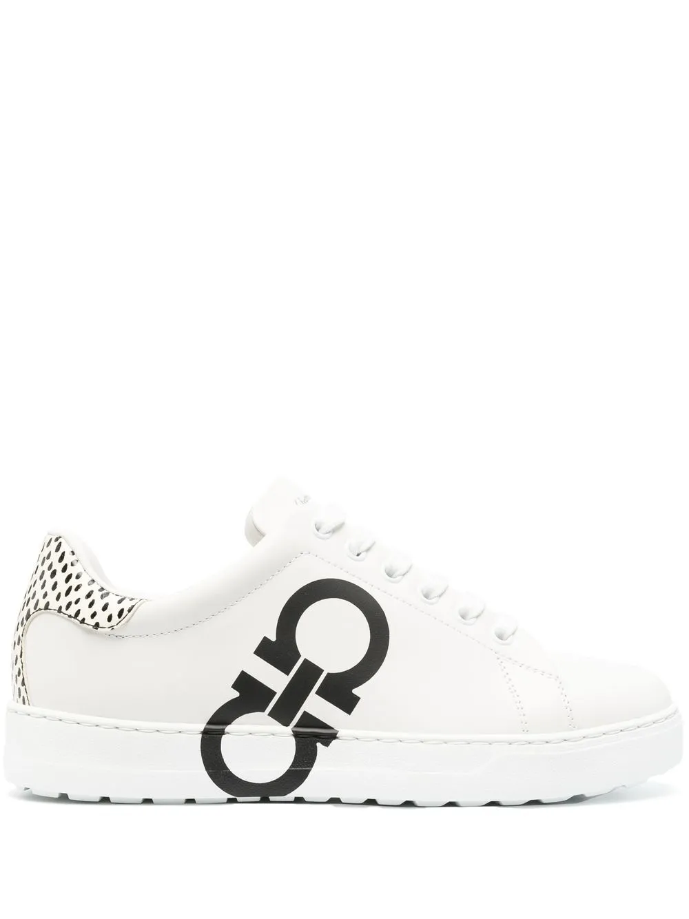 

Ferragamo Gancini-print leather sneakers - WHITE