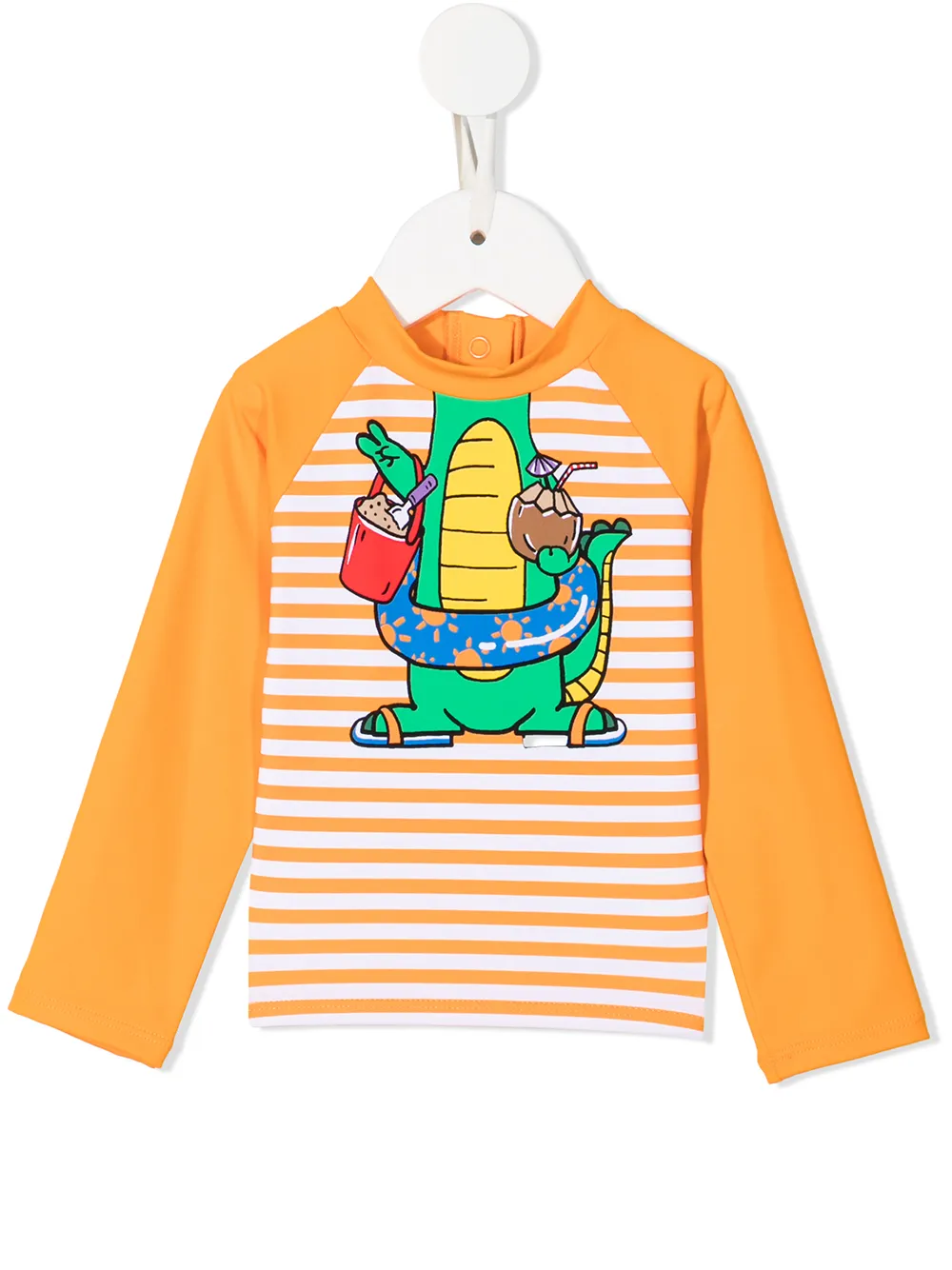 

Stella McCartney Kids crocodile graphic-print swim top - Orange