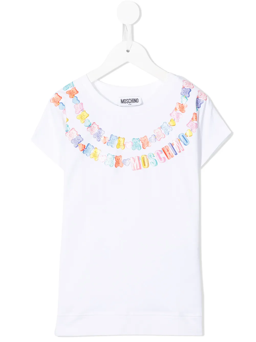 

Moschino Kids playera con logo estampado - Blanco