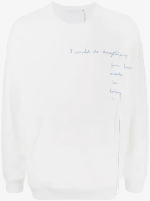 Ports V slogan-print crew neck sweatshirt