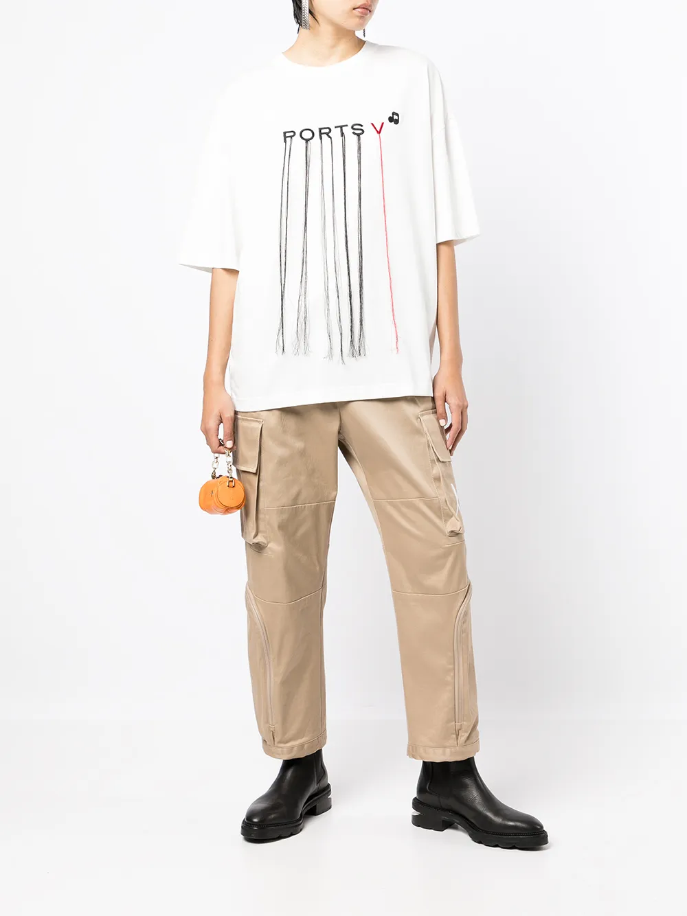  Ports V T Shirt Mit Logo Print   Weiß 