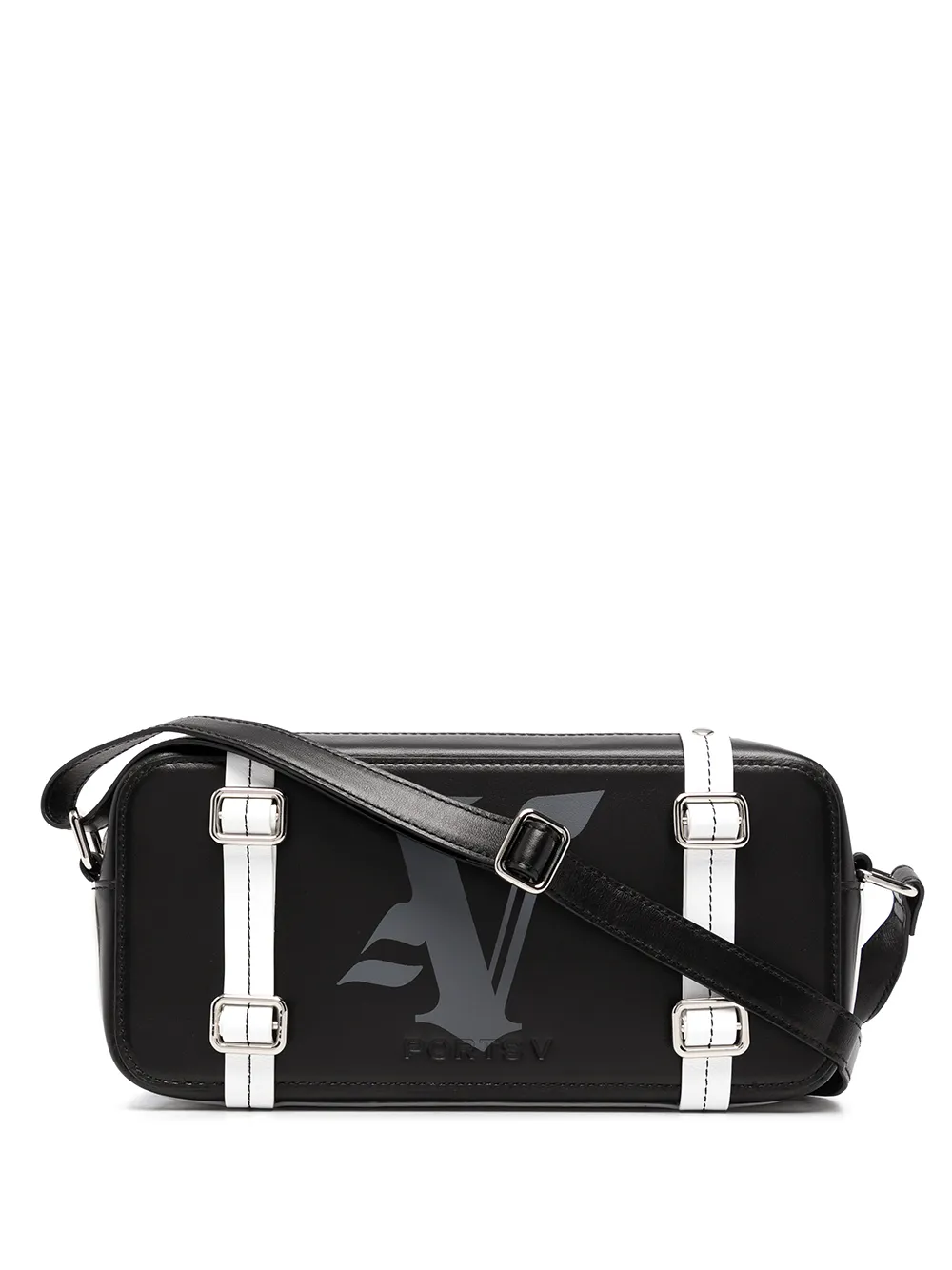 

Ports V logo-print leather shoulder bag - Black