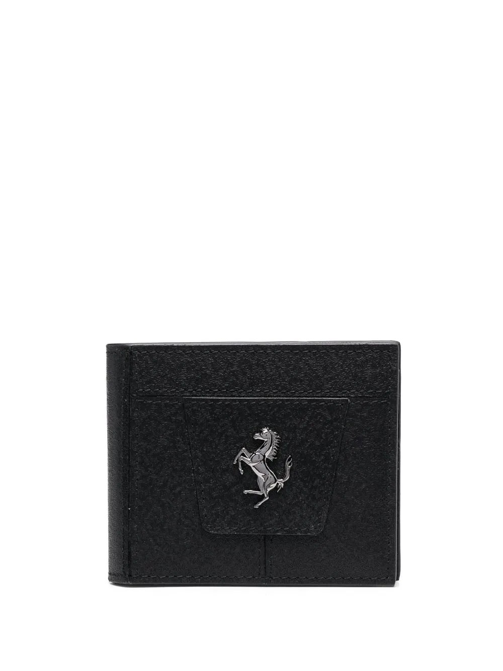 

Ferrari wrinkle-effect logo-plaque wallet - Black