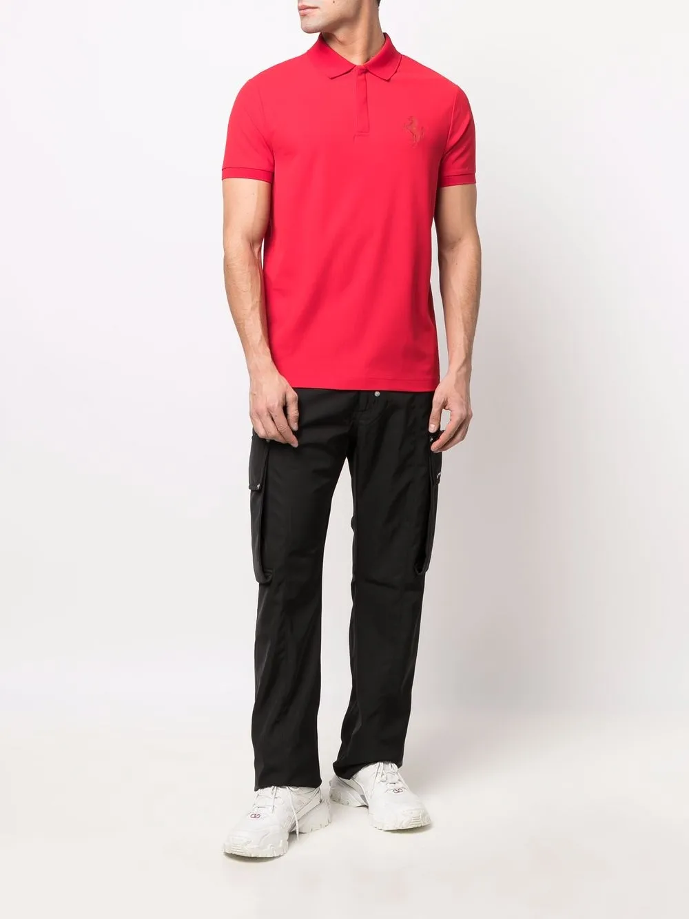 Ferrari Poloshirt met logoprint - Rood