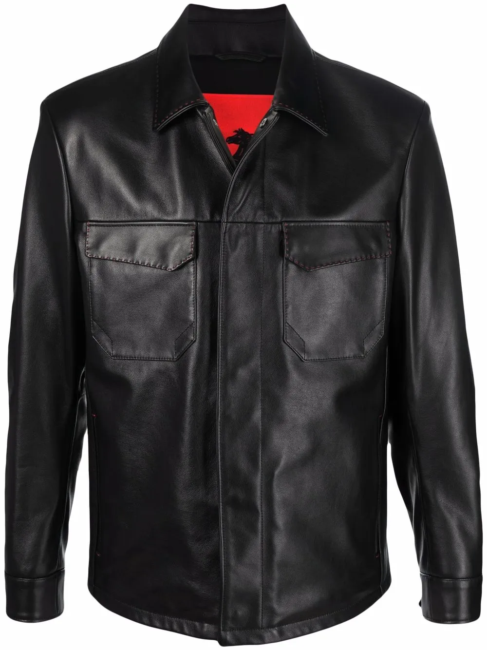 

Ferrari contrast-stitching single-breasted jacket - Black