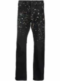 Marcelo Burlon County of Milan paint-splatter straight-leg jeans - Black