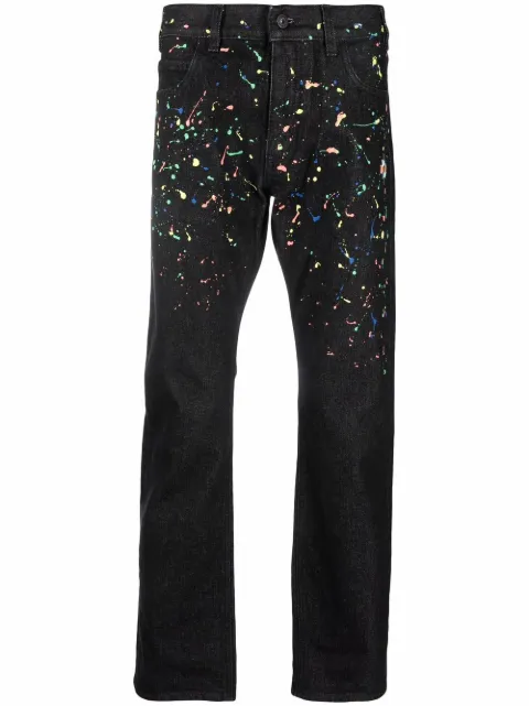 Marcelo Burlon County of Milan paint-splatter straight-leg jeans
