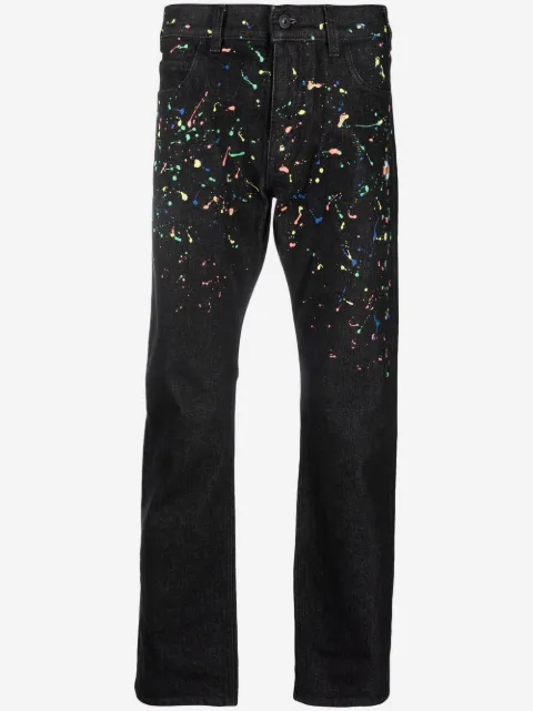 COUNTY OF MILAN paint-splatter straight-leg jeans