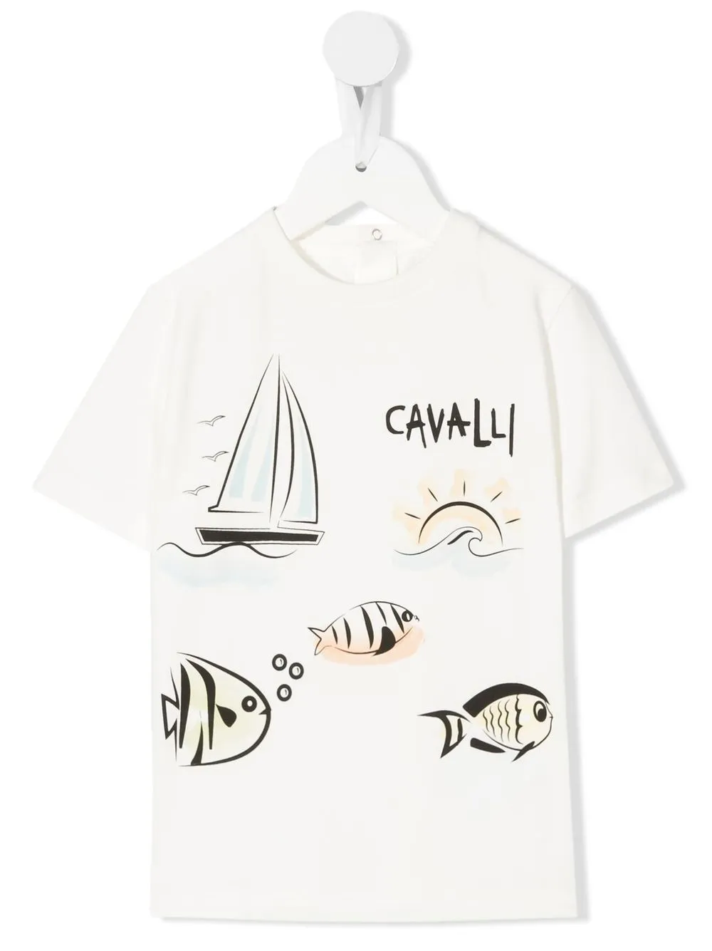 

Roberto Cavalli Junior playera con estampado gráfico - Blanco