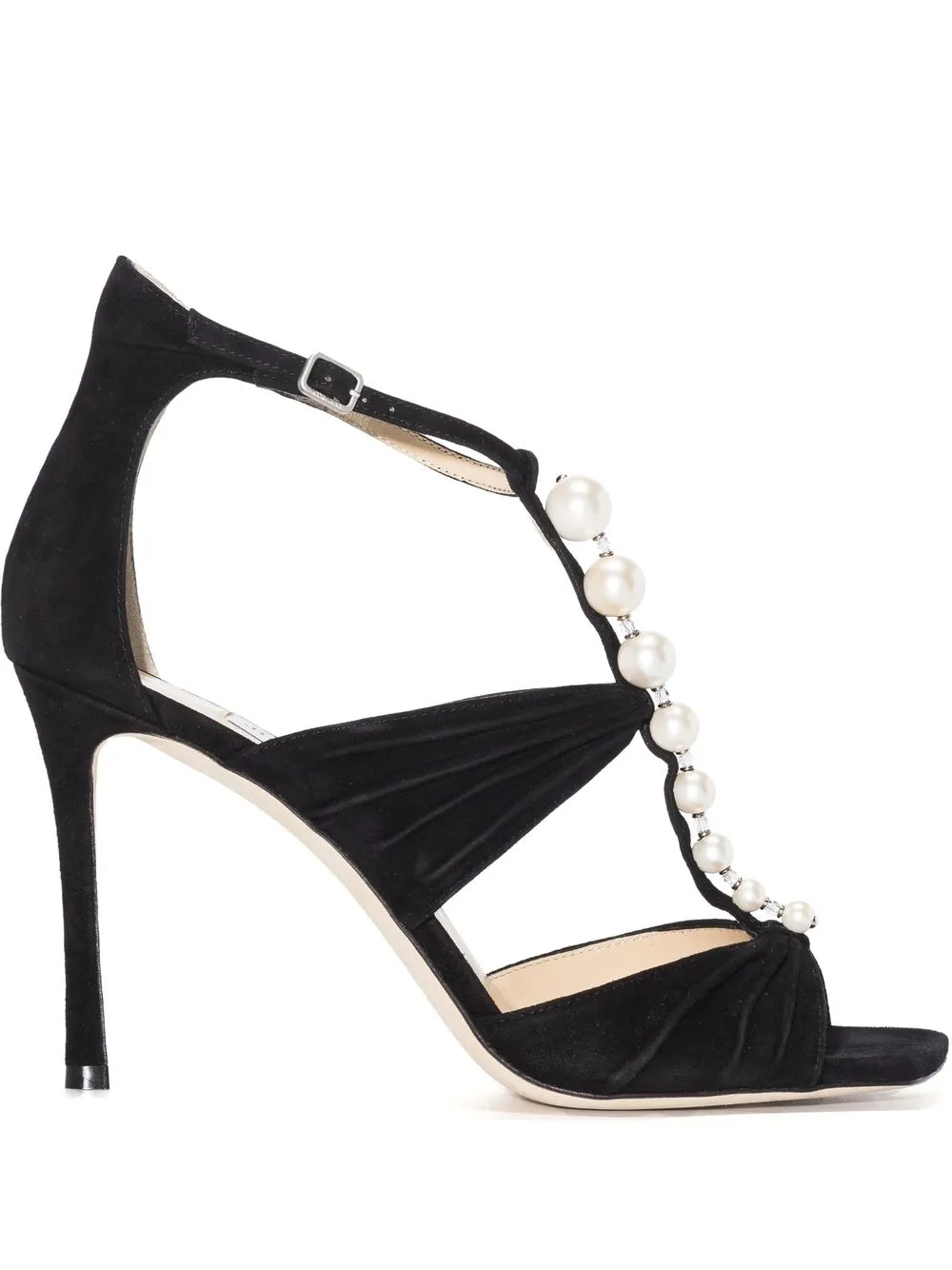 

Jimmy Choo Aura pearl-embellished 95mm sandals - Black