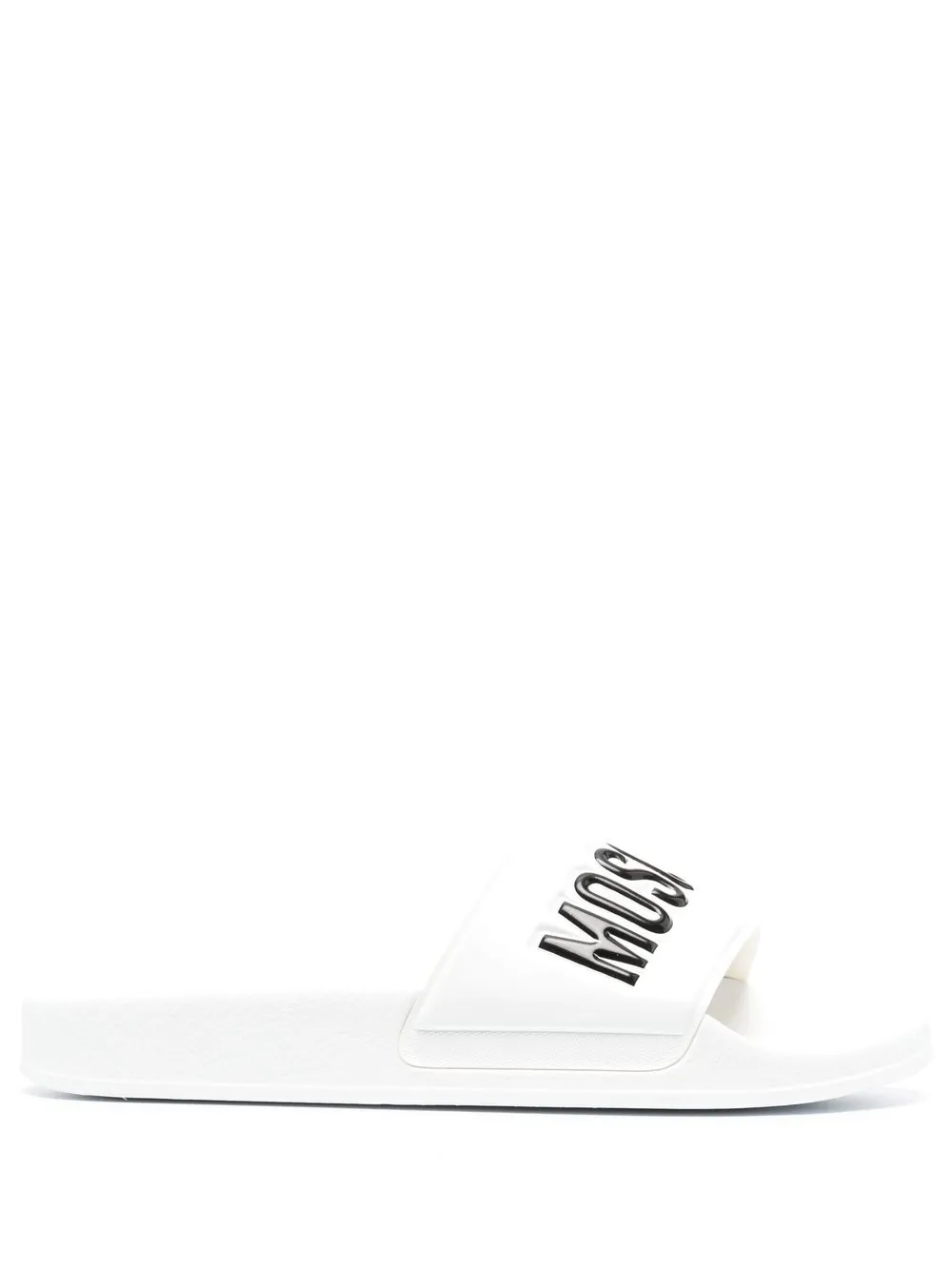 

Moschino embossed logo pool slides - White