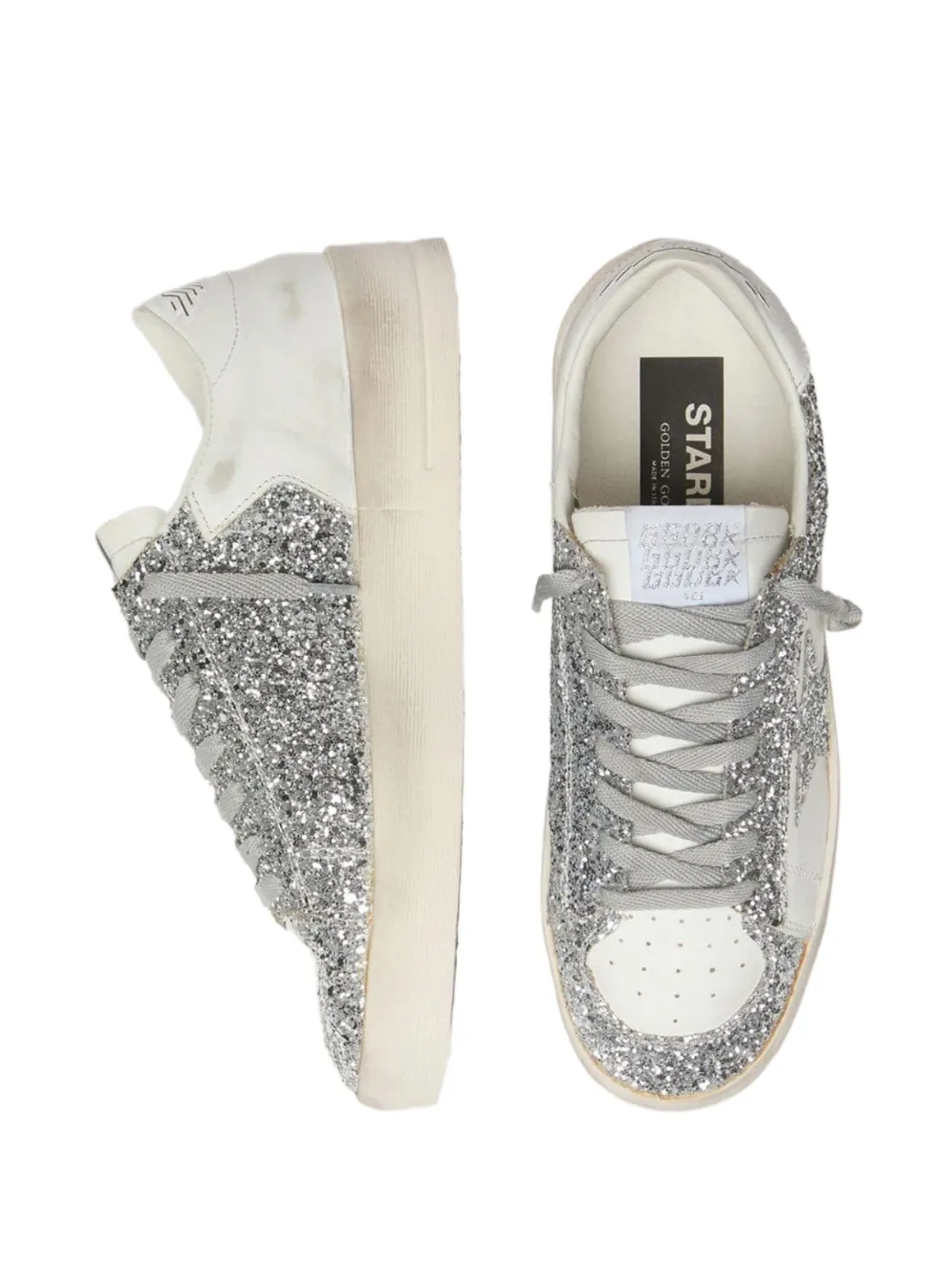 Golden Goose Stardan sneakers met glitter Wit