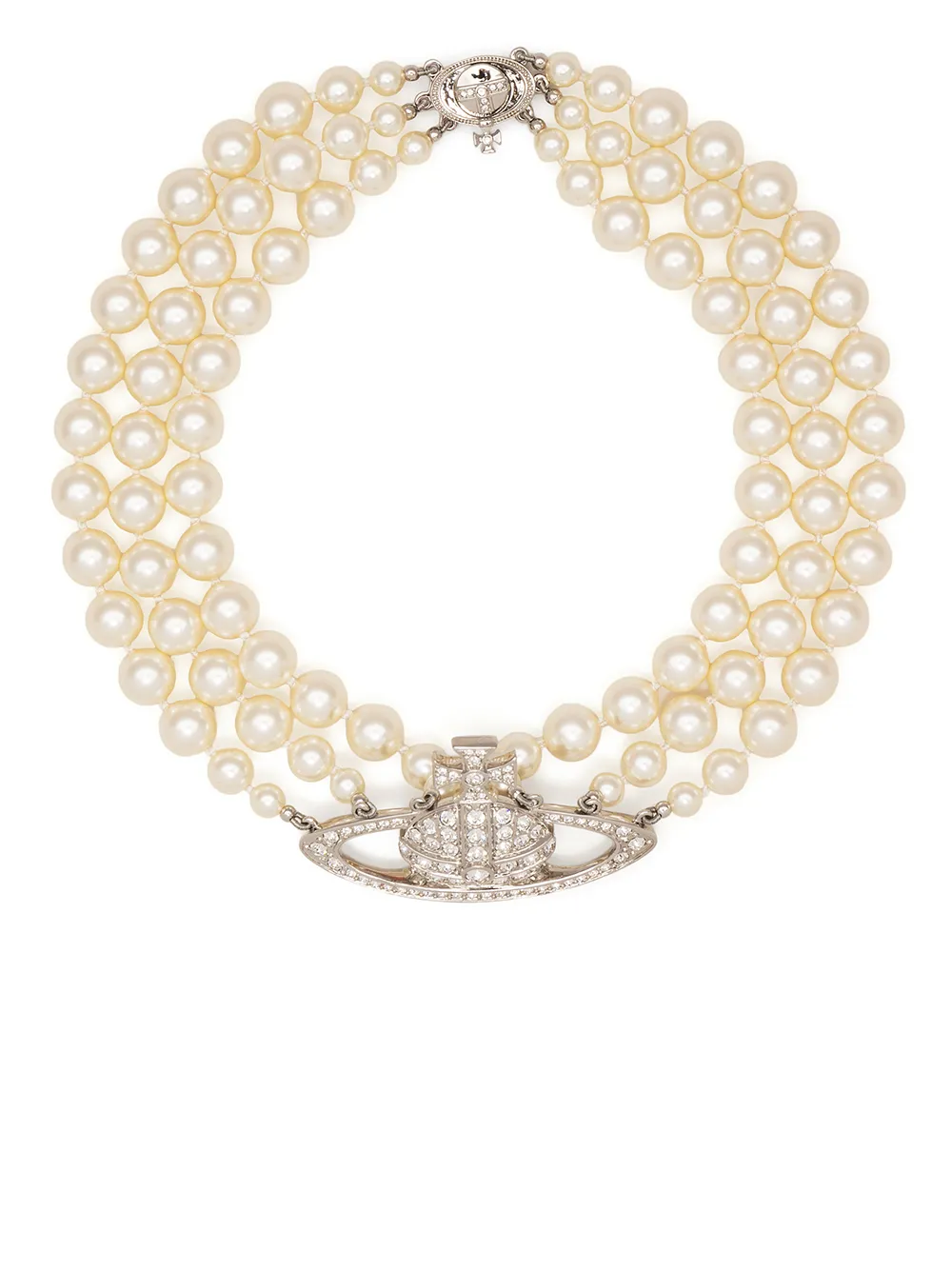 Vivienne Westwood Orb Pearl detail Necklace Silver FARFETCH HK