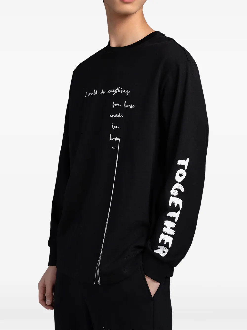 Ports V Sweater met tekst Zwart