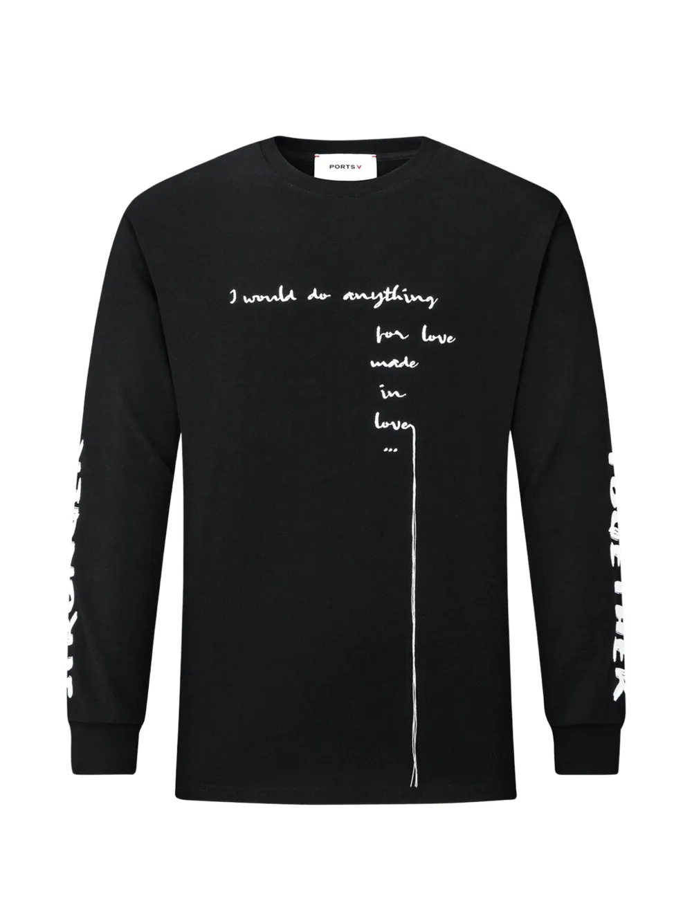 Ports V slogan-print long-sleeve sweatshirt - Nero
