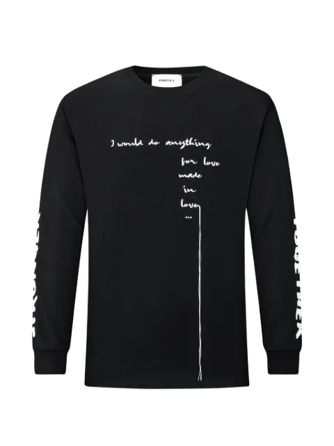 Ports V slogan-print long-sleeve sweatshirt