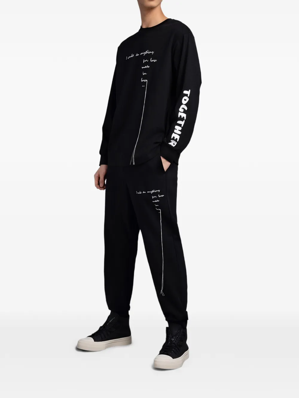  Ports V Sweatshirt Mit Logo Print   Schwarz 
