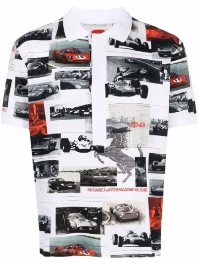 photograph print polo shirt | Ferrari 
