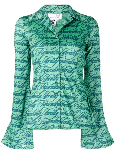 Natasha Zinko text-print long-sleeve shirt