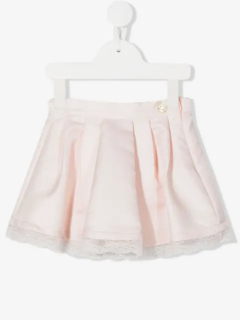 Roberto Cavalli Junior lace trim satin-finish skirt