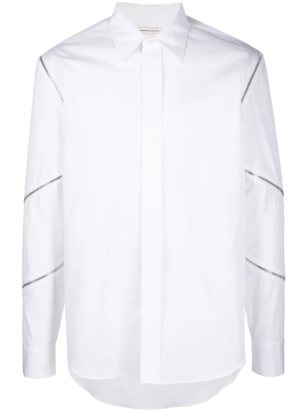 

Alexander McQueen zip-detail long-sleeve shirt - White