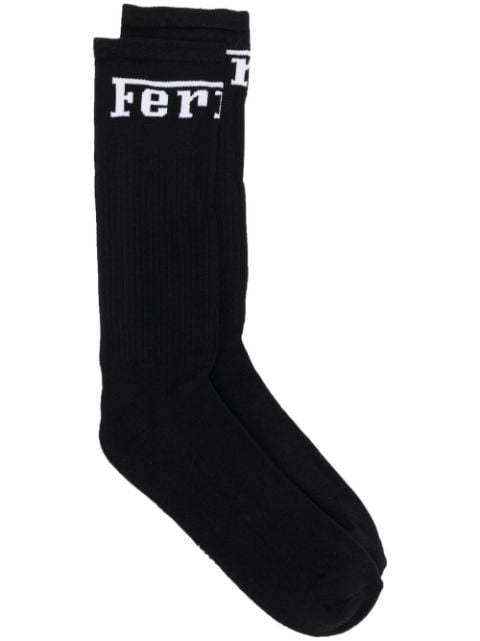 Ferrari logo-print detail socks