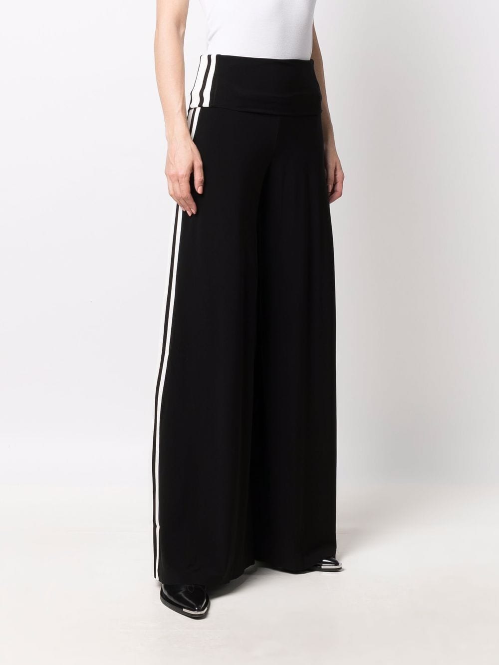 фото Norma kamali flared side-stripe trousers